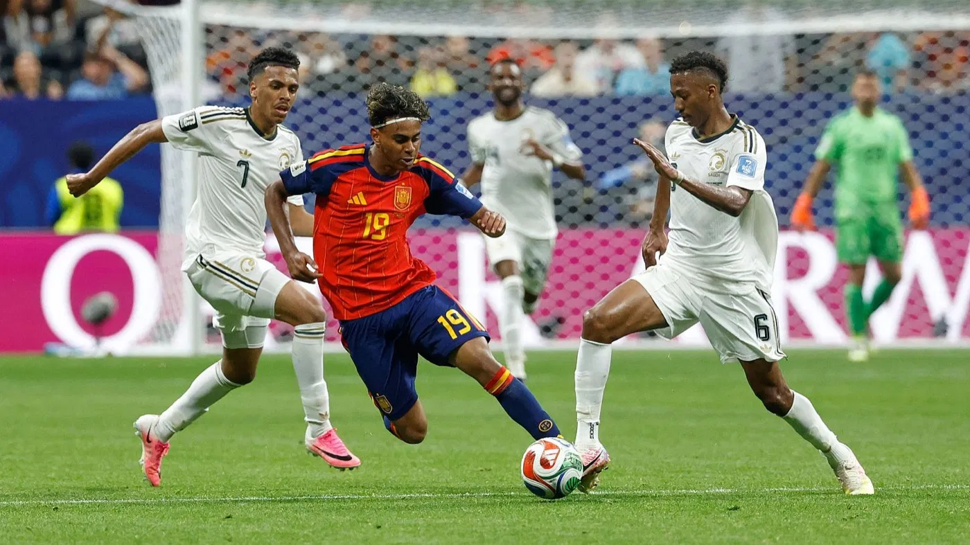 Acción del partido España contra Arabia Saudí en el Mundial 2026