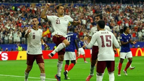 España celebra uno de sus goles en el Mundial 2026