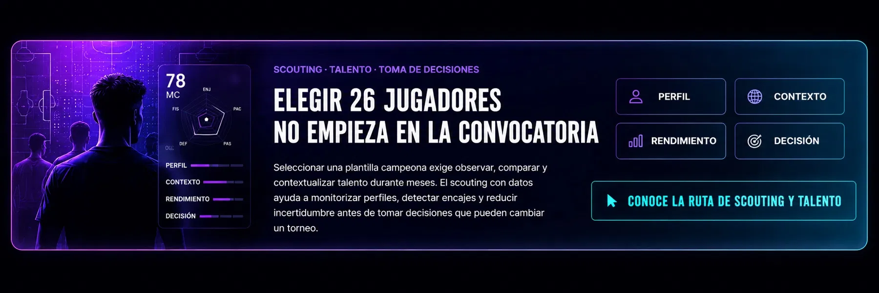 Formación de Sports Data Campus sobre scouting, talento y toma de decisiones para construir una plantilla