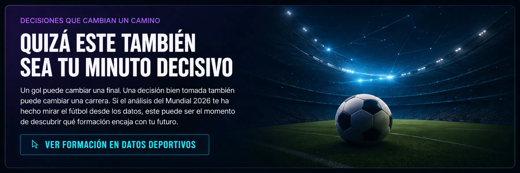 Sports Data Campus: quizá este también sea tu minuto decisivo para formarte en datos deportivos